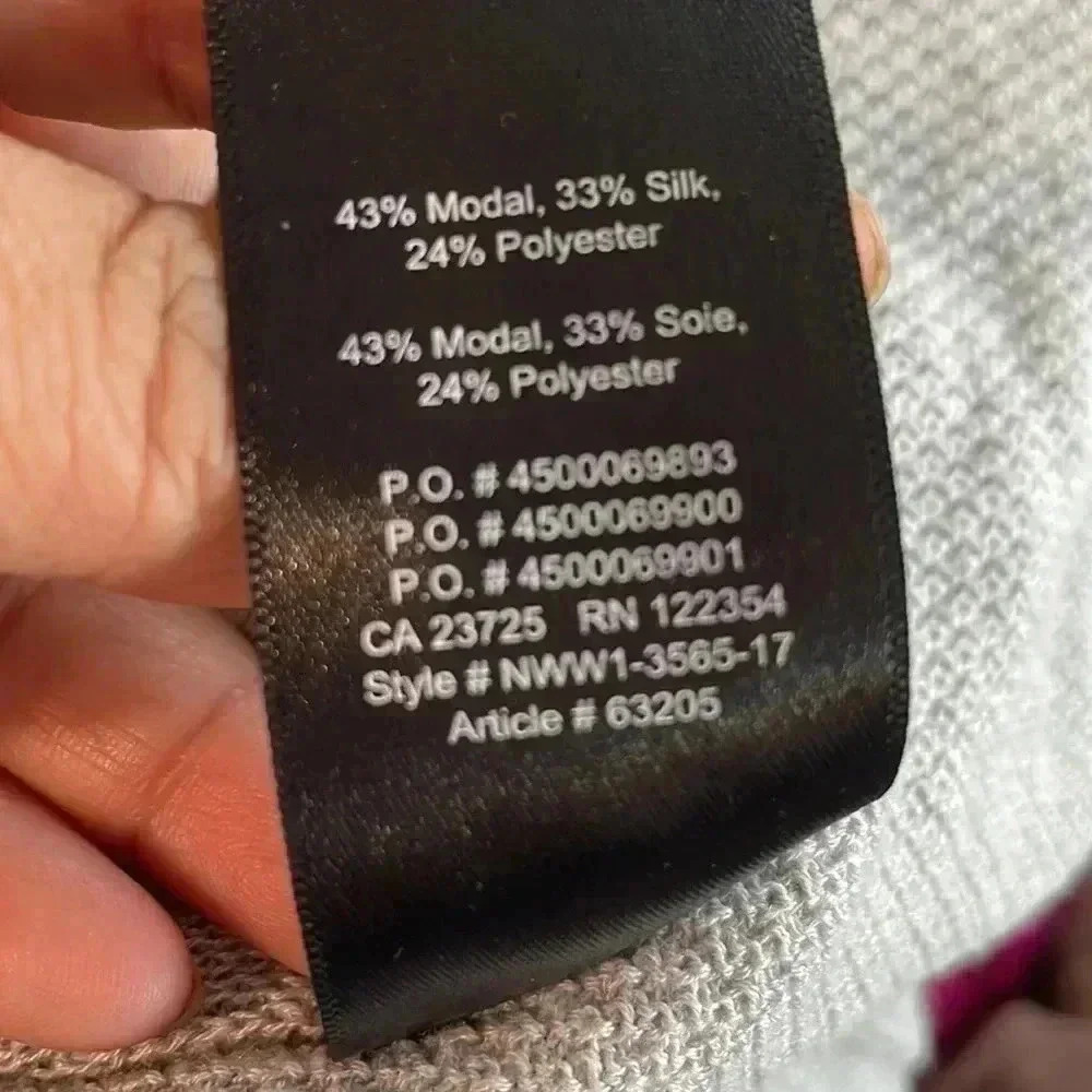 [S]Aritzia Babaton Baldrick Silk Modal Poly Blend Light  Gray Knit Open Cardigan - Picture 7 of 7